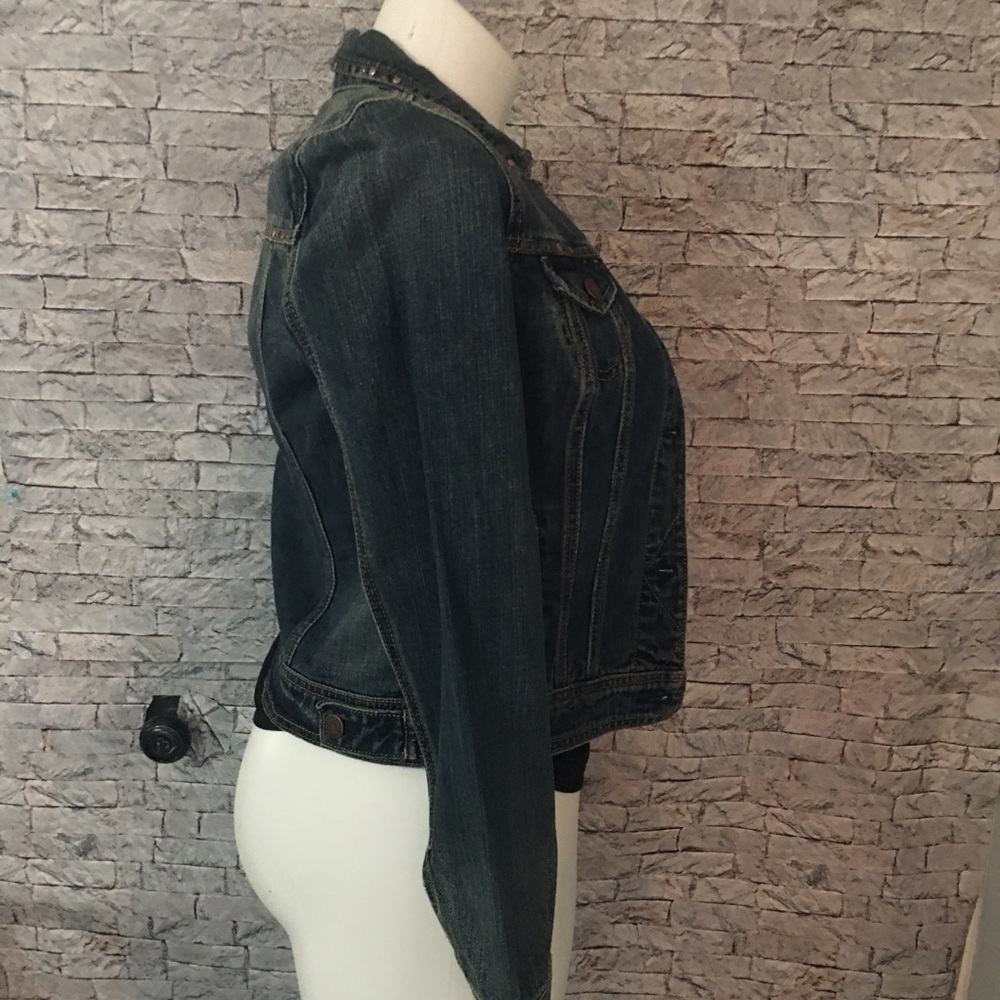 American Eagle Studs Denim Jacket Medium - image 3